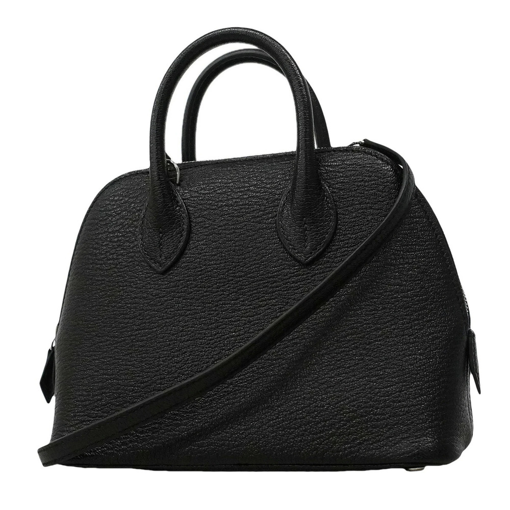 Hermes Bolide 1923 Mini Chevre Mysore Handbag, Black, G Stamp, Women's